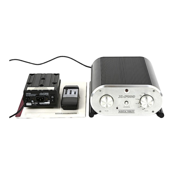 Musical Fidelity X-P100 Instructions For Use Manual