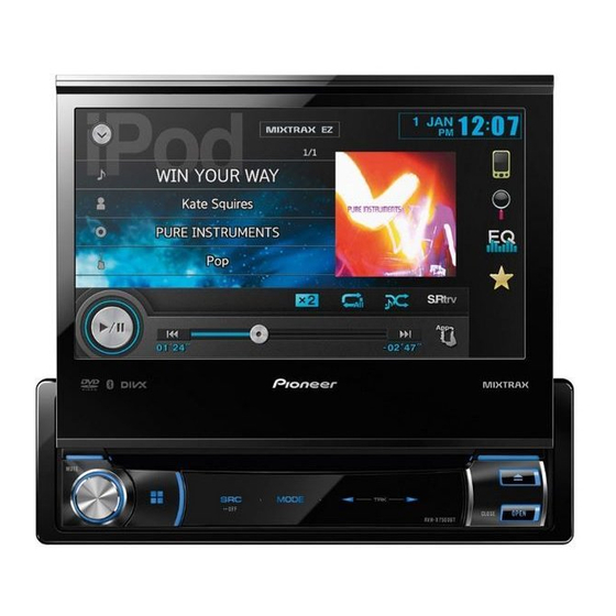 Pioneer AVH-X7500BT Installation Manual