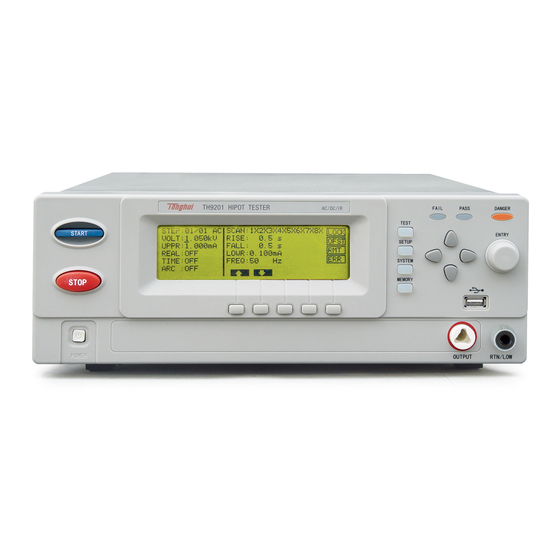 Tonghui Electronics TH9201 Series Operation Manual