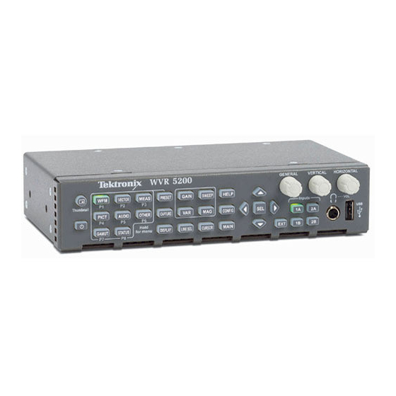 Tektronix WVR5200 Specification And Performance Verification Technical Reference
