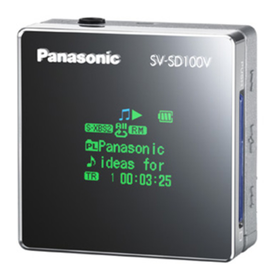 Panasonic SV-SD100V Operating Instructions Manual
