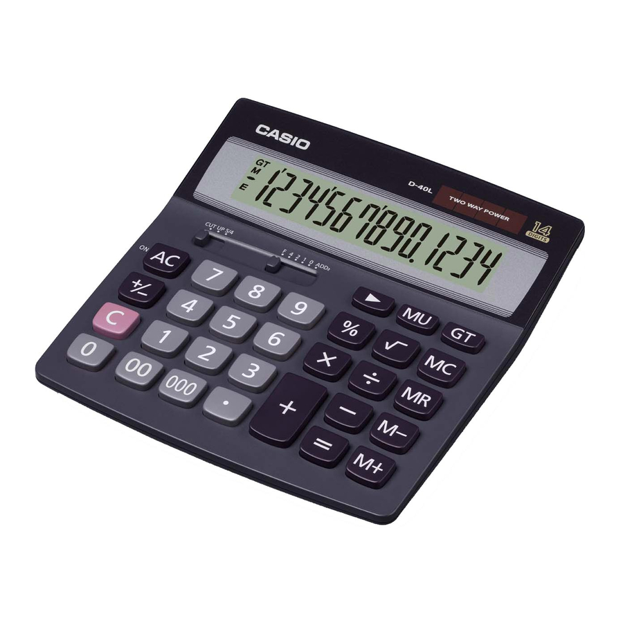 Casio Electronic Calculator Manuals