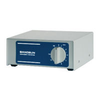 BANDELIN SONOREX TECHNIK TG 100 Z Instructions For Use Manual