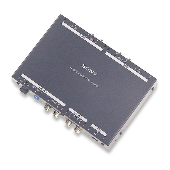 Sony XA-300 Operating Instructions