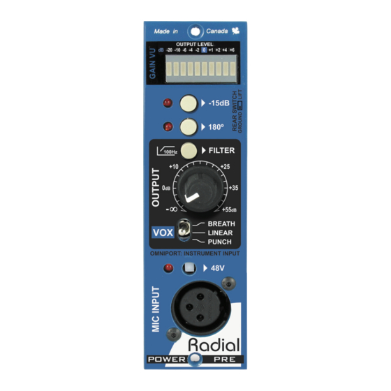 Radial Engineering PowerPre 500 Manuals