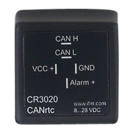 IFM CR3020 Real-time Clock CAN Manuals