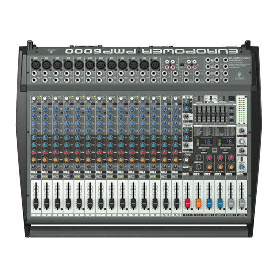 Behringer EUROPOWER PMP6000 Quick Start Manual