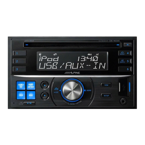 Alpine CDE-W233E Owner's Manual
