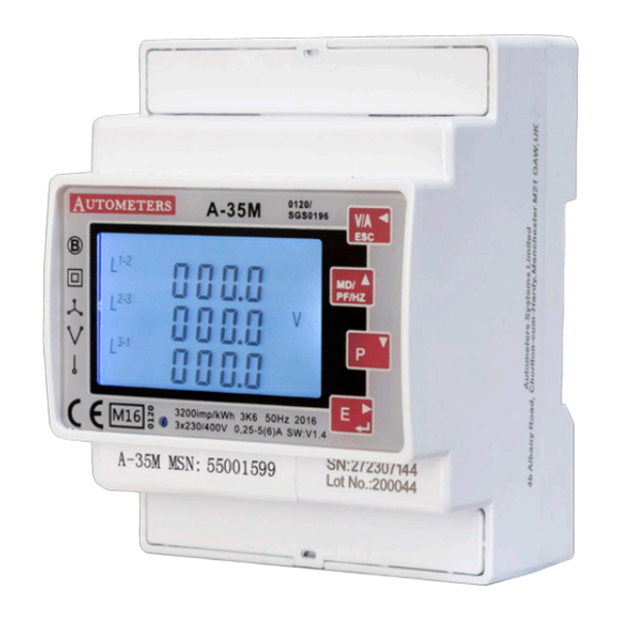 Autometers Systems A-35M Quick Start Manual
