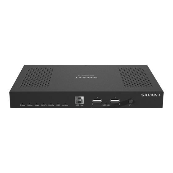 Savant PAV-VOMVP1F2 Series Quick Reference Manual