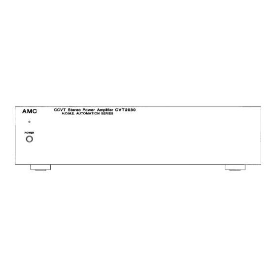 AMC CVT2030 Instructions For Installation And Operation Manual