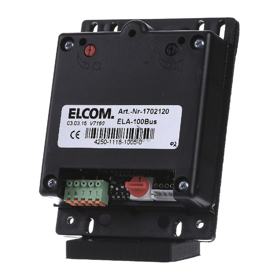 ELCOM ELA-100 Safety Instruction