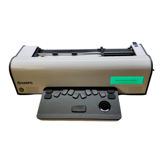Harpo Mountbatten Brailler Tutor User Manual