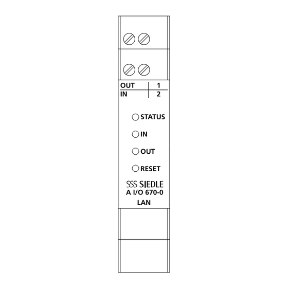 SSS Siedle A I/O 670-0 Product Information