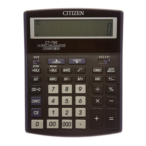 Citizen CT-780 Instruction Manual
