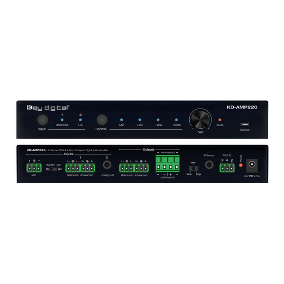 Key Digital KD-AMP220 Operating Instructions Manual