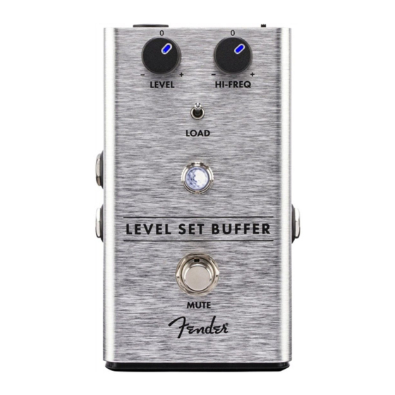 Fender LEVEL SET BUFFER Quick Manual