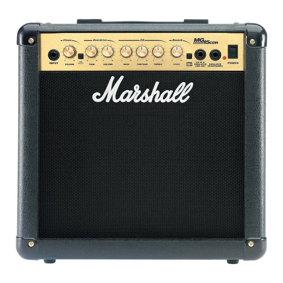 MARSHALL AMPLIFICATION MG15 SERIES OWNER'S MANUAL Pdf Download 