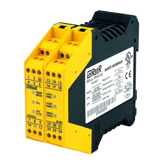 Reer AD SR2 Installation, Use And Maintenance Manual