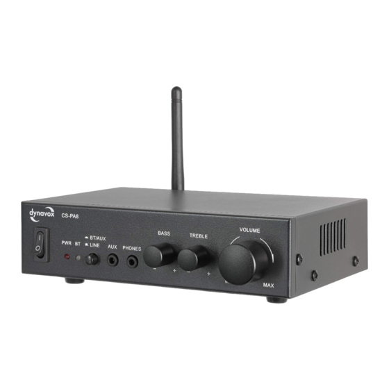 DynaVox CS-PA8 Instructions For Use Manual
