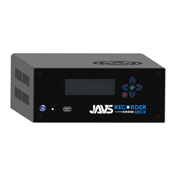 JAVS RecorderDeck Quick Reference & Setup Manual