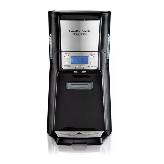 HAMILTON BEACH BREWSTATION 48463 USE & CARE MANUAL Pdf Download