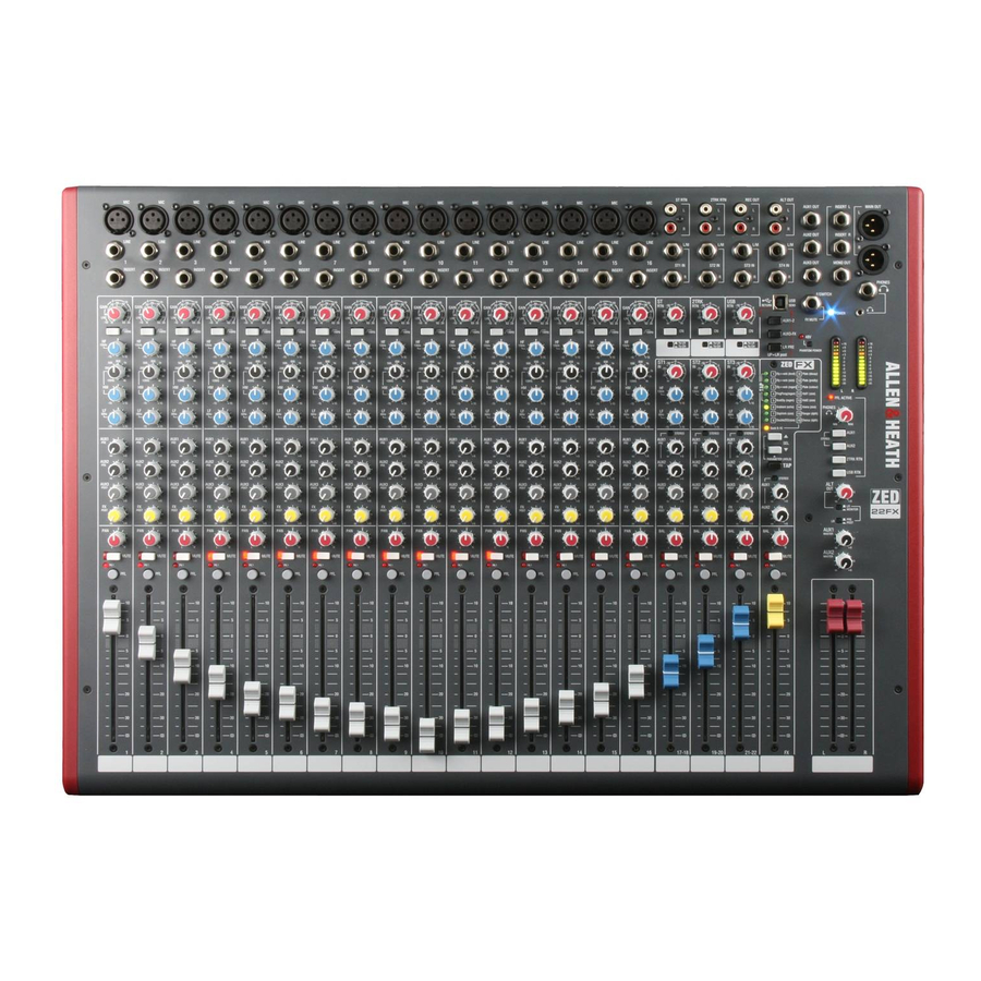 ALLEN HEATH ZED 12 FX USER MANUAL Pdf Download ManualsLib