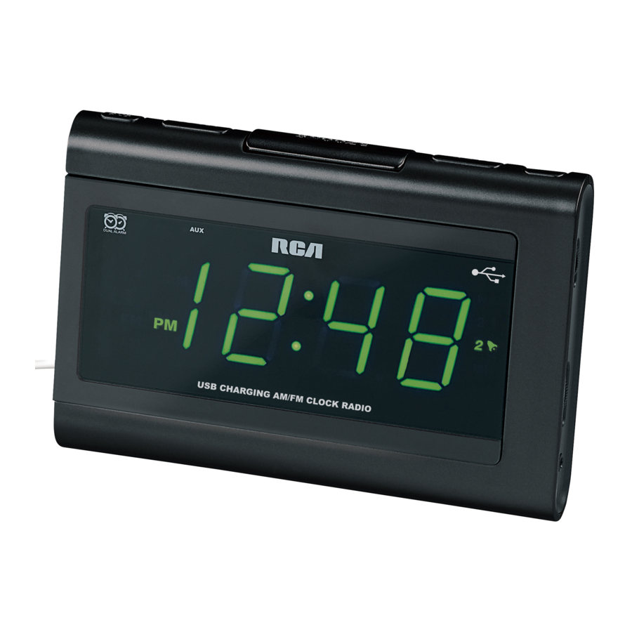RCA RC442A Dual Wake USB Charging Clock Radio 