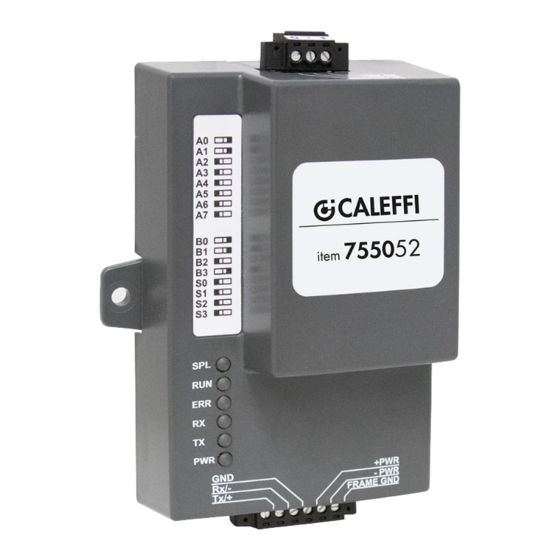 CALEFFI 755052 Series Startup Manual