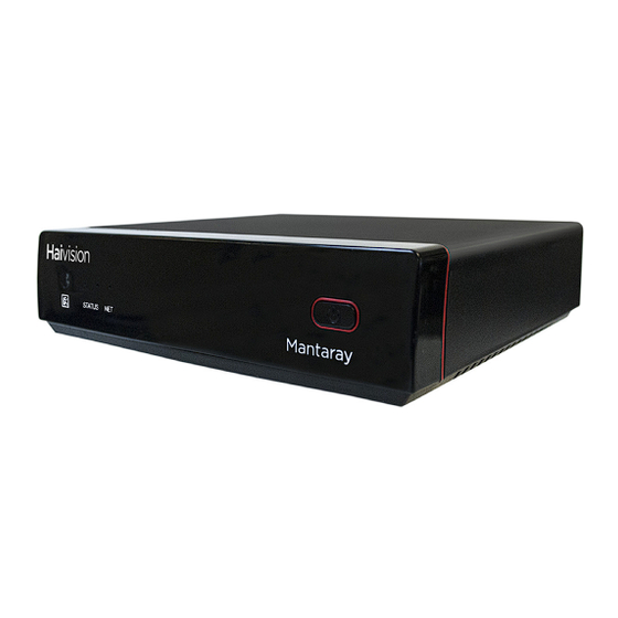 Haivision Mantaray Quick Start Manual