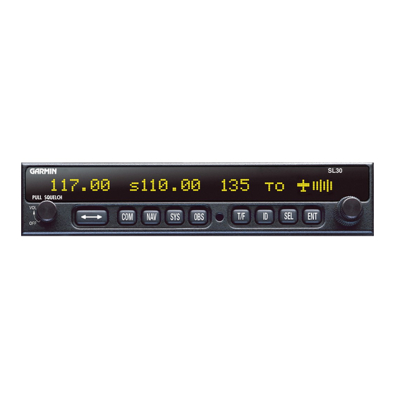 Garmin NavComm SL30 User Manual