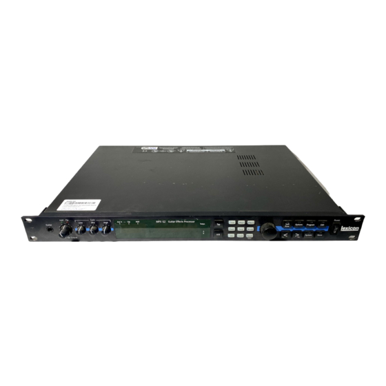 Lexicon MPX G2 Service Bulletin