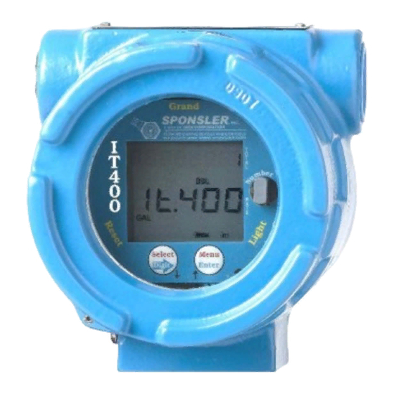 Sponsler IT400 Installation & Operation Manual