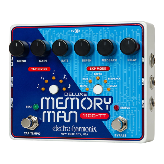 Electro-Harmonix DELUXE MEMORY MAN 1100-TT Manual