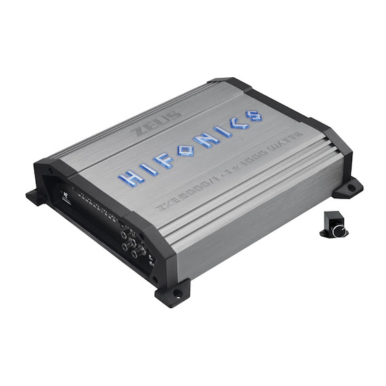 Hifonics Zeus Evolution ZXE2000 User Manual