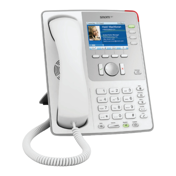 Snom 821 Quick Start Manual