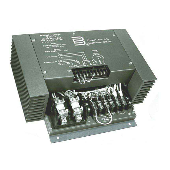 Basler MVC 236 Instructional Manual