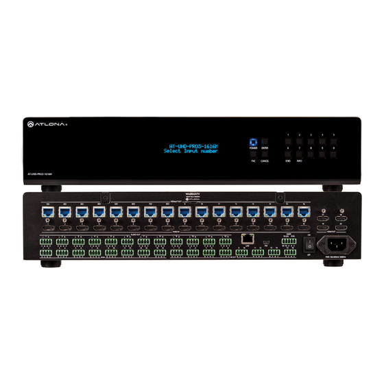 Panduit ATLONA AT-UHD-PRO3-1616M Manual