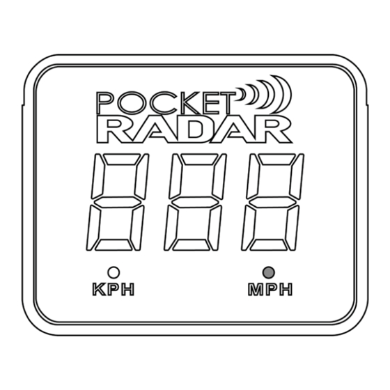 Pocket Radar SD2000 User's Manual Manual