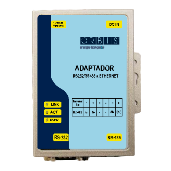 Orbis ADAPTADOR RS232-RS485 A ETHERNET Quick Start Manual