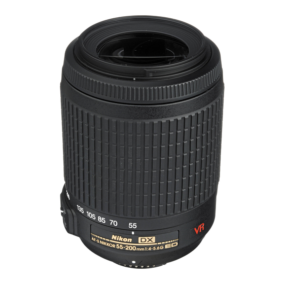 Nikon Nikkor AF-S DX VR Zoom Instruction Manual