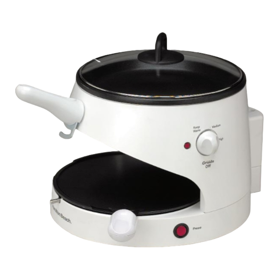 Hamilton Beach Flatbread MealMaker Express Operating Instructions Manual