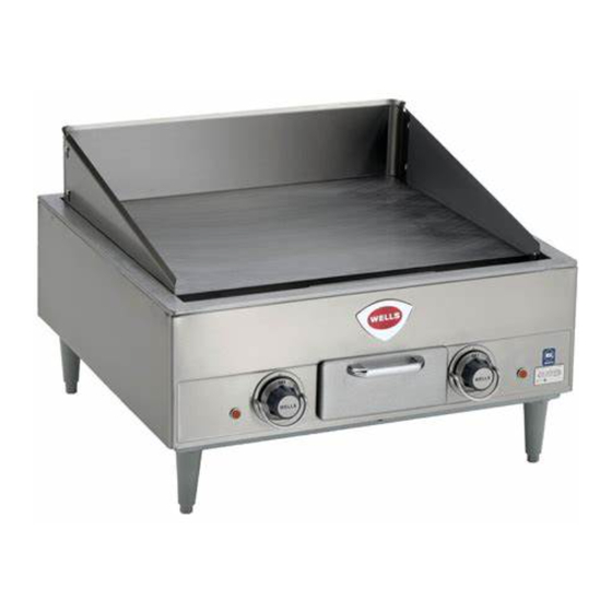 Wells Countertop Electric Griddles Operation Manual