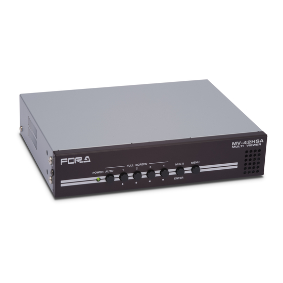 FOR-A MV-42HSA Quick Setup Manual