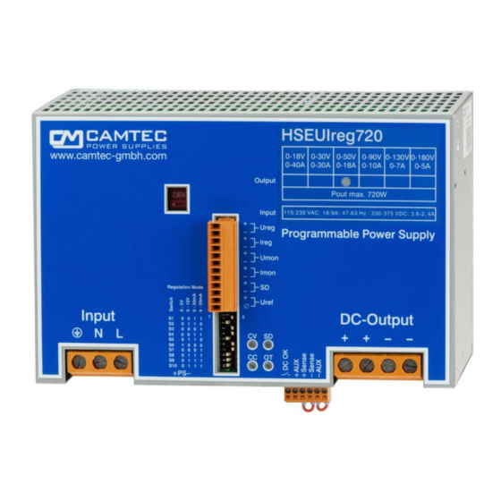 Camtec HSEUiREG07201 Series Manual