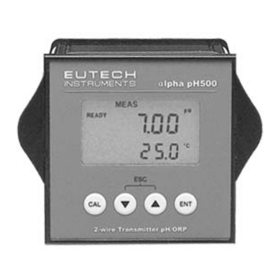 EUTECH INSTRUMENTS ALPHA PH 500 PHORP 2-WIRE TRANSMITTER (REVISION 2) Manuals