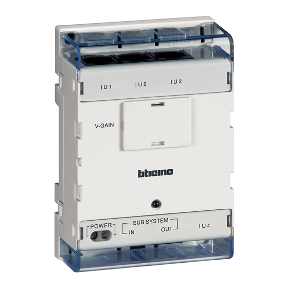 Bticino 323002 Quick Start Manual