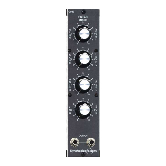 Synthesizers.com Q162 Quick Start Manual