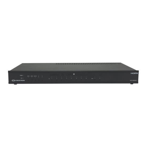 CRESTRON QUICKSWITCH HD-MD8X1 OPERATIONS & INSTALLATION MANUAL Pdf ...