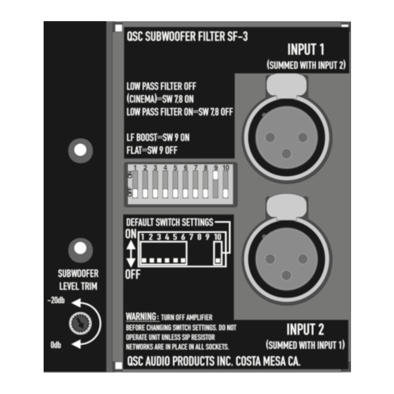 QSC SF-3 Specifications